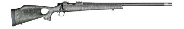 Picture of Christensen Arms Summit Ti 6.5 Creedmoor 4+1 24" Carbon Fiber/Threaded Barrel, Natural Titanium, Green With Black/Tan Webbing Thumbhole Stock 