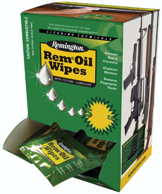 Picture of Remington Accessories Rem Oil Cleans, Lubricates, Protects Single Pack Wipes 300 Per Box 