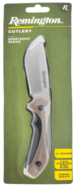 Picture of Remington Accessories Sportsman Fixed Skinner 8Cr13mov Ss Blade Black/Tan Grn Handle Includes Sheath 