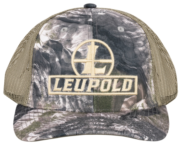 Picture of Leupold Reticle Trucker Hat Mossy Oak/Terra/Khaki Adjustable Snapback Osfa Semi-Structured 