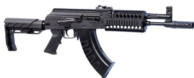 Picture of Crosman Full Auto Ak1 Air Rifle Co2 177 28Rd Shot Black Black Receiver Black Folding Adjustable Stock 