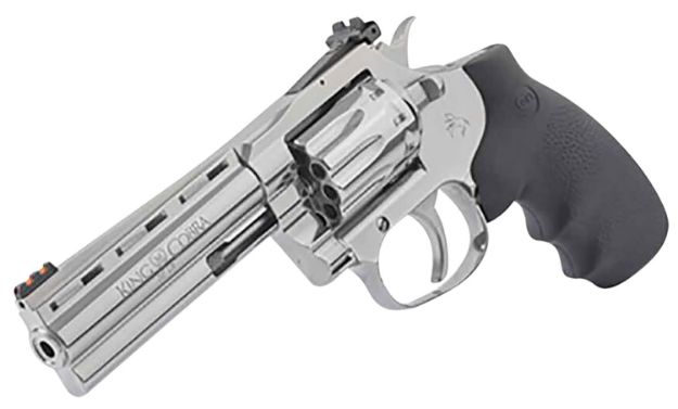 Picture of Colt Mfg King Cobra Target 22 Lr 10Rd Shot 6" Stainless Steel Barrel Stainless Stainless Steel Frame Stainless Cylinder Black Hogue Overmolded Grips 