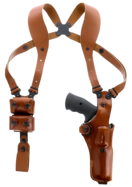 Picture of Galco Vhs 4.0 Shoulder System Vertical Ambidextrous, Size Fits Chest Up To 56", Tan Leather, Fits L Frame S&W Model 686 (4" Barrel) 