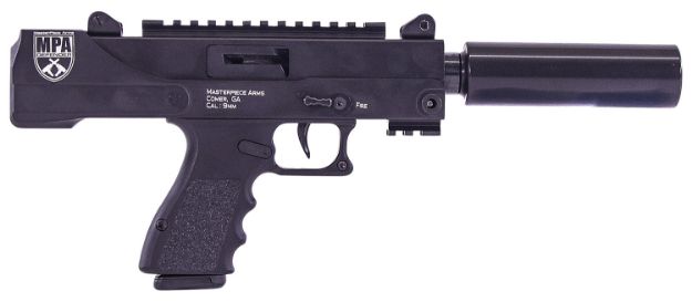 Picture of Masterpiece Arms Defender Top Cocking Tb 9Mm Luger Caliber With 4.50" Barrel, 17+1 Capacity, Overall Black Cerakote Finish, Black Aluminum Grip Right Hand Includes Polymer Case 