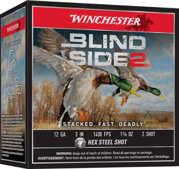 Picture of Winchester Ammo Blind Side 2 12 Gauge 3" 1 3/8 Oz 1400 Fps 2 Shot 25 Bx/10 Cs 