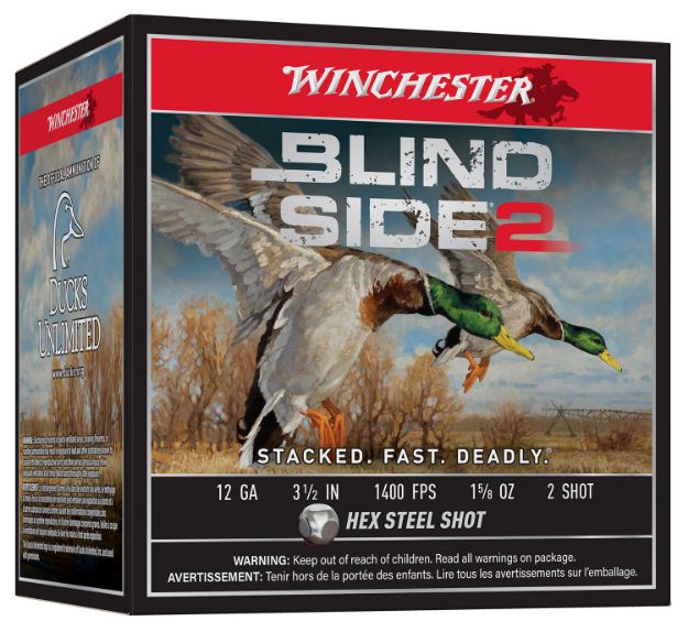 Picture of Winchester Ammo Blind Side 2 12 Gauge 3.50" 1 5/8 Oz 1400 Fps 2 Shot 25 Bx/10 Cs 