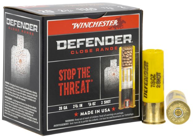 Picture of Winchester Ammo Defender 20 Gauge 2.75" 7/8 Oz 1145 Fps 2 Shot 25 Bx/10 Cs 