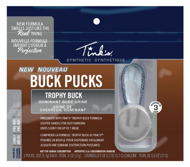 Picture of Tinks Trophy Buck Buck Pucks Deer Attractant Buck Urine Scent Hang 3 Pack 