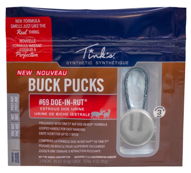 Picture of Tinks #69 Doe-In-Rut Buck Pucks Deer Attractant Doe In Estrus Scent Hang 3 Pack 