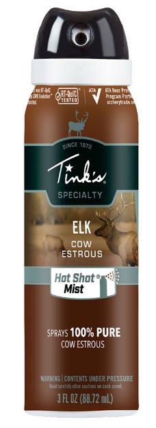 Picture of Tinks Hot Shot Mist Attractant Elk Cow In Estrous Scent 3 Oz Aerosol 