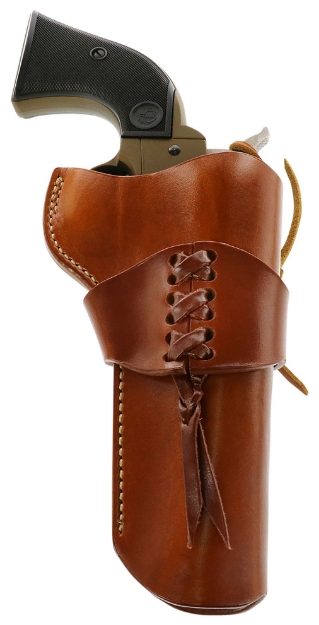 Picture of Galco Wrangler Owb Tan Leather Belt Loop Fits Ruger Wrangler Right Hand Compatible W/ Wrangler Cartridge Belt 