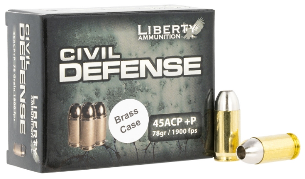 Picture of Liberty Ammunition Civil Defense Protection 45 Acp +P 78 Gr Lead-Free Fragmenting Hollow Point (Lffhp) 20 Per Box/ 50 Cs 