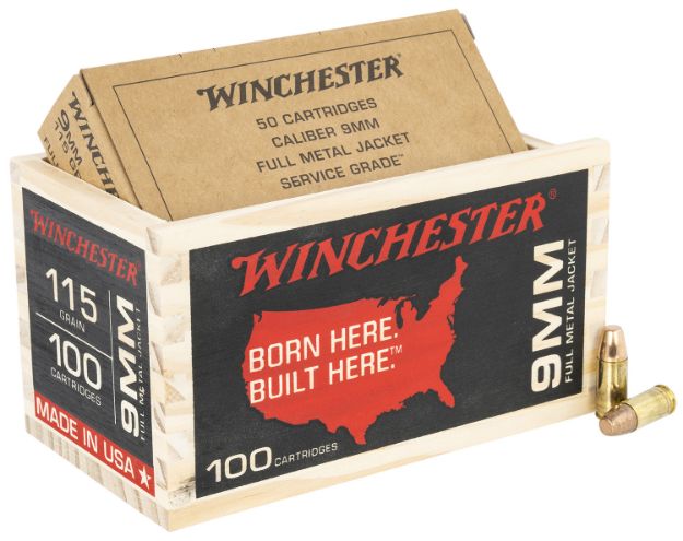 Picture of Winchester Ammo Usa Target 9Mm Luger 115 Gr Full Metal Jacket Flat Nose (Fmjfn) 100 Per Box/ 6 Cs 