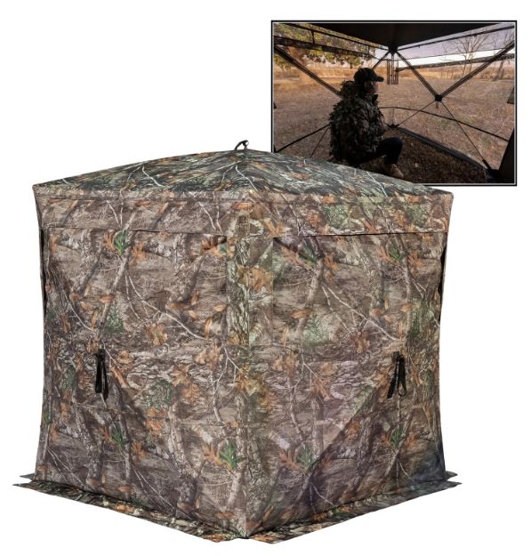 Picture of Rhino Blinds Hybrid R180 See Through Realtree Edge 150 Denier/Mesh 58" X 58", 66" High 