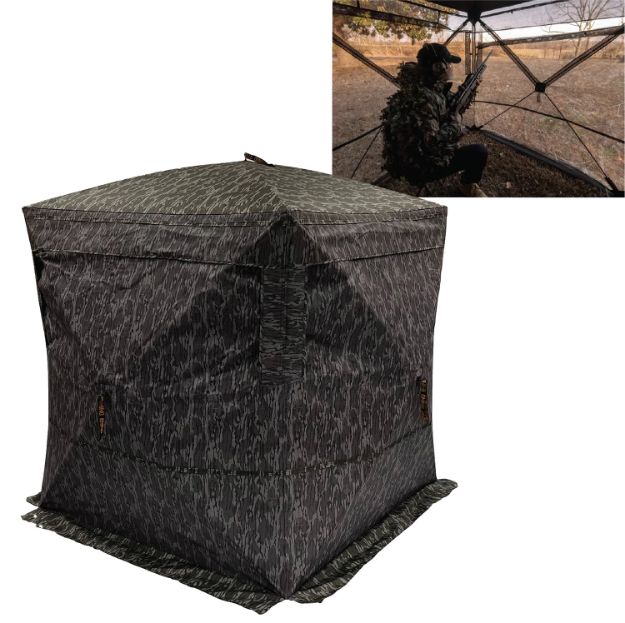 Picture of Rhino Blinds R180mbl Hybrid R180 See Through Mossy Oak Bottomland 150 Denier/Mesh 58" X 58", 66" High 