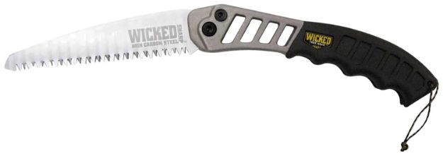 Picture of Wicked Tree Gear Hand Saw Folding Saw 7" High Carbon Steel Blade Black Overmolded Aluminum Handle 