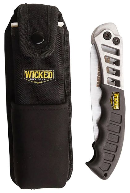 Picture of Wicked Tree Gear Combo Pack Folding Saw 7" High Carbon Steel Blade/Black Overmolded Aluminum Handle Includes Scabbard 