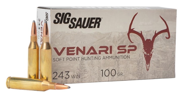 Picture of Sig Sauer V243sp100-20 Venari 243 Win 100 Gr 2960 Fps Soft Point (Sp) 20 Bx/10 Cs 