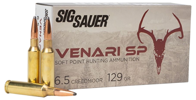 Picture of Sig Sauer V65cmsp129-20 Venari 6.5 Creedmoor 129 Gr 2820 Fps Soft Point (Sp) 20 Bx/10 Cs 