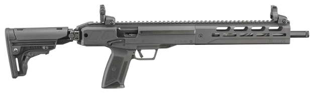 Picture of Ruger Lc Carbine 5.7X28mm 16.25" Threaded Barrel 20+1, Black, Folding Stock, Oem Flip-Up Sights 