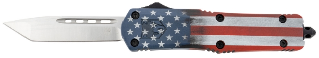 Picture of Cobratec Knives Fs-3 American Flag Medium 3" Otf Tanto Plain D2 Steel Blade 4.50" Aluminum Cerakoted Handle Includes Glass Breaker/Pocket Clip 