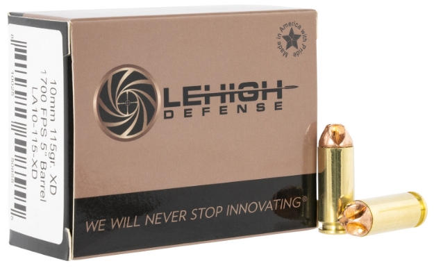 Picture of Lehigh Defense Xtreme Defense 10Mm Auto 115 Gr 1700 Fps Lehigh Defense Xd Fmt 20 Bx/10 Cs 