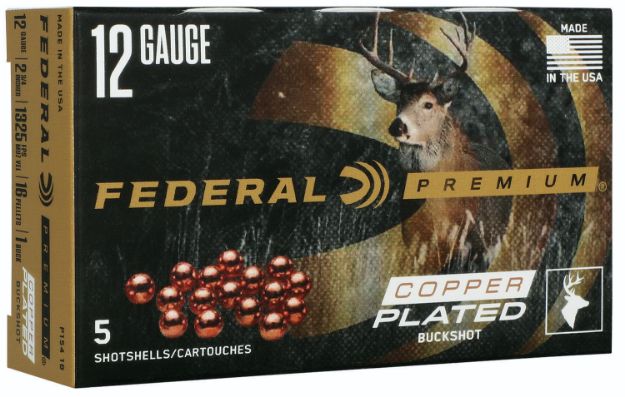 Picture of Federal Premium Max Buck 12 Gauge 2.75" 16 Pellets 1 Buck Shot 5 Per Box/ 50 Cs 
