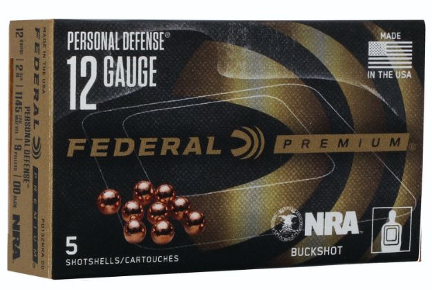 Picture of Federal Premium Personal Defense Nra 12 Gauge 2.75" 9 Pellets 1145 Fps 00 Buck Shot 5 Bx/50 Cs 