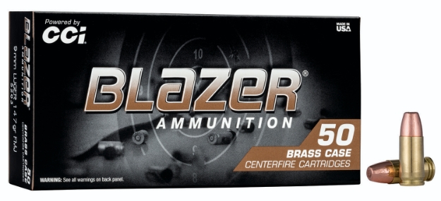 Picture of Cci Blazer Brass Handgun 9Mm Luger 147 Gr Full Metal Jacket (Fmj) 50 Per Box/ 20 Cs 