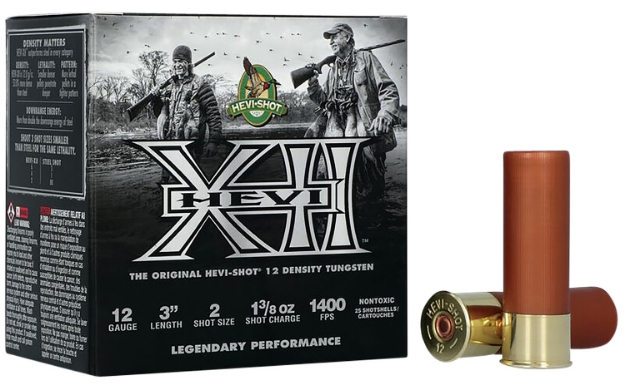 Picture of Hevi-Shot Hevi-Xii Waterfowl 12 Gauge 3" 1 3/8 Oz Tungsten 2 Shot 25 Per Box/ 10 Cs 