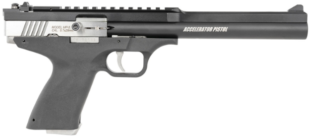 Picture of Excel Arms Accelerator Mp 5.7X28mm 9+1 8.50" Bull Barrel, Black Barrel/Frame, Serrated Stainless Slide, Polymer Grip, Weaver Rail, Includes 2 Magazines & Cable Lock 