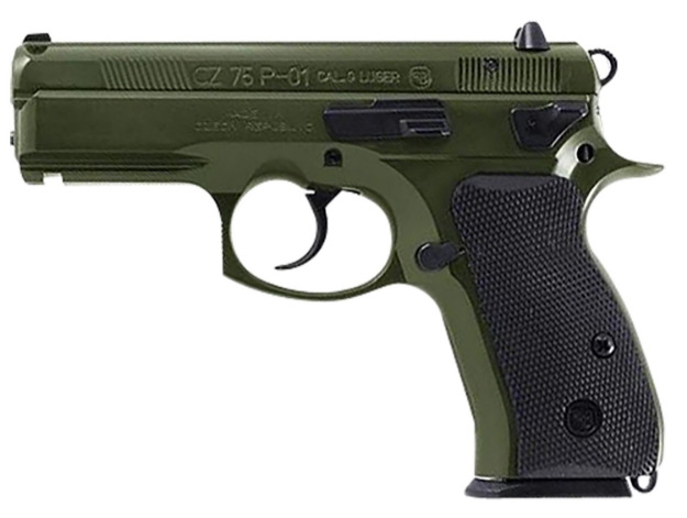 Picture of Cz-Usa Cz 75 P-01 9Mm Luger 15+1 3.75" Od Green Polycoat/Black Rubber Grip 