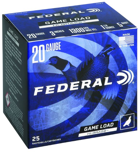 Picture of Federal Game-Shok High Brass 20 Gauge 3" 1 1/4 Oz 1300 Fps 5 Shot 25 Bx/10 Cs 