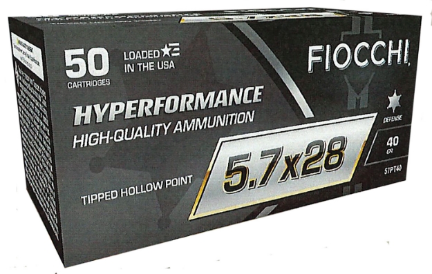 Picture of Fiocchi Hyperformance Defense 5.7X28mm 40 Gr Tipped Hollow Point (Thp) 50 Per Box/ 10 Cs 