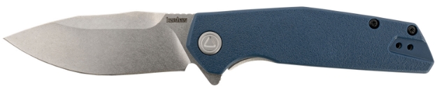 Picture of Kershaw Lucid 3.20" Folding Clip Point Plain Stonewashed 8Cr13mov Ss Blade/Blue/Stonewashed Glass Filled Nylon/Ss Handle Includes Pocket Clip 