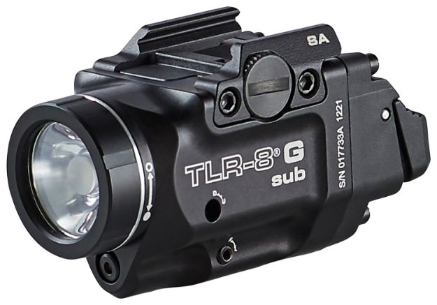 Picture of Streamlight Tlr-8 Sub W/Laser Green Laser 500 Lumens 640-660Nm Wavelength, Black 141 Meters Beam Distance, Fits Springfield Hellcat Handgun Rail Clamp Mount 