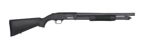 Picture of Mossberg 590S Tactical 12 Gauge 9+1(1.75") 6+1(2.75") 5+1(3") 3" Chamber 18.5" Barrel, Matte Blued Metal Finish, Corncob Forend, Synthetic Stock, Optics Ready 