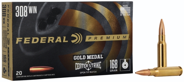 Picture of Federal Premium Gold Medal Centerstrike 308 Win 168 Gr Open Tip Match (Otm) 20 Per Box/ 10 Cs 