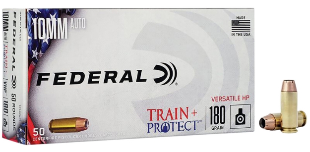 Picture of Federal Train + Protect Training 10Mm Auto 180 Gr Versatile Hollow Point (Vhp) 50 Per Box/ 10 Cs 