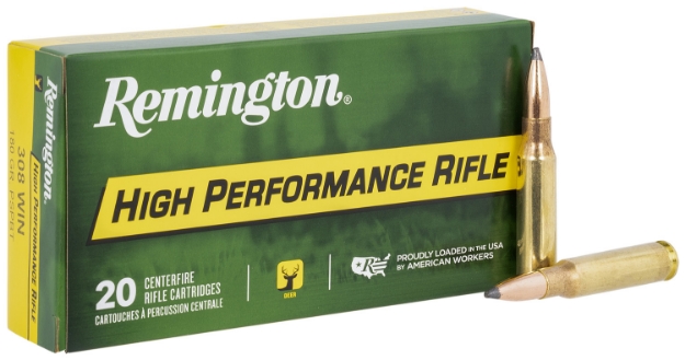 Picture of Remington Ammunition High Performance Rifle 308 Win Pointed Soft Point Boat-Tail (Pspbt) 20 Per Box/ 10 Cs 