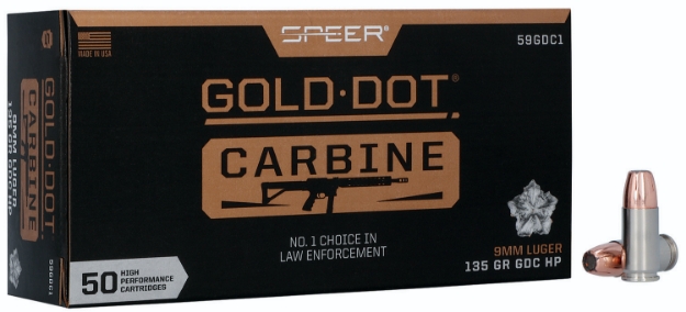 Picture of Speer Gold Dot 9Mm Luger 135 Gr Hollow Point (Hp) 50 Per Box/ 20 Cs 