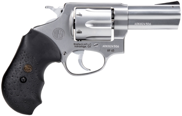 Picture of Rossi Rp63 357 Mag 6 Shot 3" Satin Stainless Steel Barrel, Cylinder & Frame Textured Black Rubber Grip 