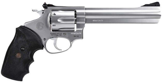 Picture of Rossi Rm66 357 Mag 6 Shot 6" Satin Stainless Steel Barrel, Cylinder & Frame Black Checkered Rubber Grip 