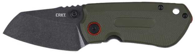 Picture of Crkt Overland Compact 2.24" Folding Plain Stonewashed D2 Steel Blade/ Green W/Orange Accents G10/Ss Handle Includes Pocket Clip 