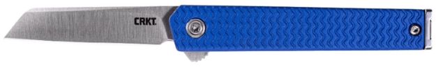 Picture of Crkt Ceo Microflipper 2.21" Sheepsfoot Plain Satin 12C27 Sandvik Blade/Blue Textured W/Silver Liner & Accents Aluminum Handle Includes Pocket Clip 