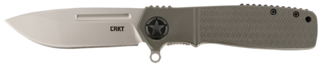 Picture of Crkt Homefront 3.56" Folding Modified Drop Point Plain Bead Blasted 12C27 Sandvik Blade/Od Green Aluminum Handle Includes Pocket Clip 