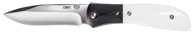 Picture of Crkt  3.25" Plain Satin 8Cr13mov Ss Blade Black/White Resin Infused Fiber W/G10 Bolster Handle Includes Pocket Clip 