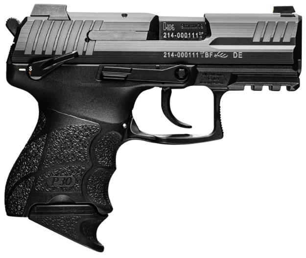 Picture of Hk P30sk Sub-Compact 9Mm Luger 15+1 3.27" Black Matte Stainless Serrated Slide Black Polymer Frame W/Picatinny Rail Black Finger Grooved Polymer Grips Ambidextrous Hand 