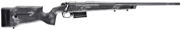 Picture of Bergara Rifles B-14 Crest 6.5 Creedmoor 3+1 20" Fluted, Sniper Gray Cerakote Barrel/Rec, Monte Carlo Carbon Fiber With Black & Gray Splatter, Omni Muzzle Brake 