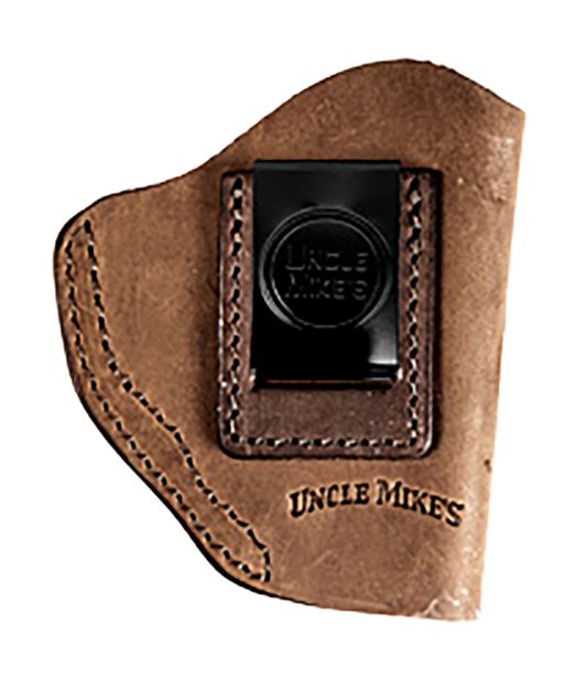 Picture of Uncle Mikes-Leather(1791) Umiwb2brwr Inside The Waistband Holster Iwb Size 02 Brown Leather Belt Clip Fits Small Frame Revolver Right Hand 